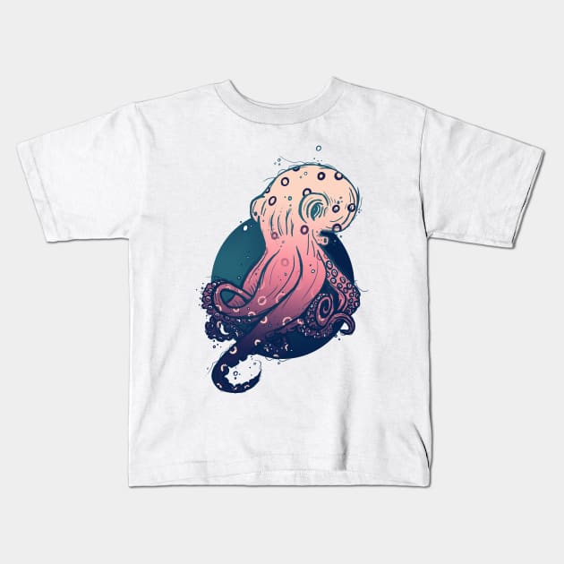 Pink octopus Kids T-Shirt by Jess Adams